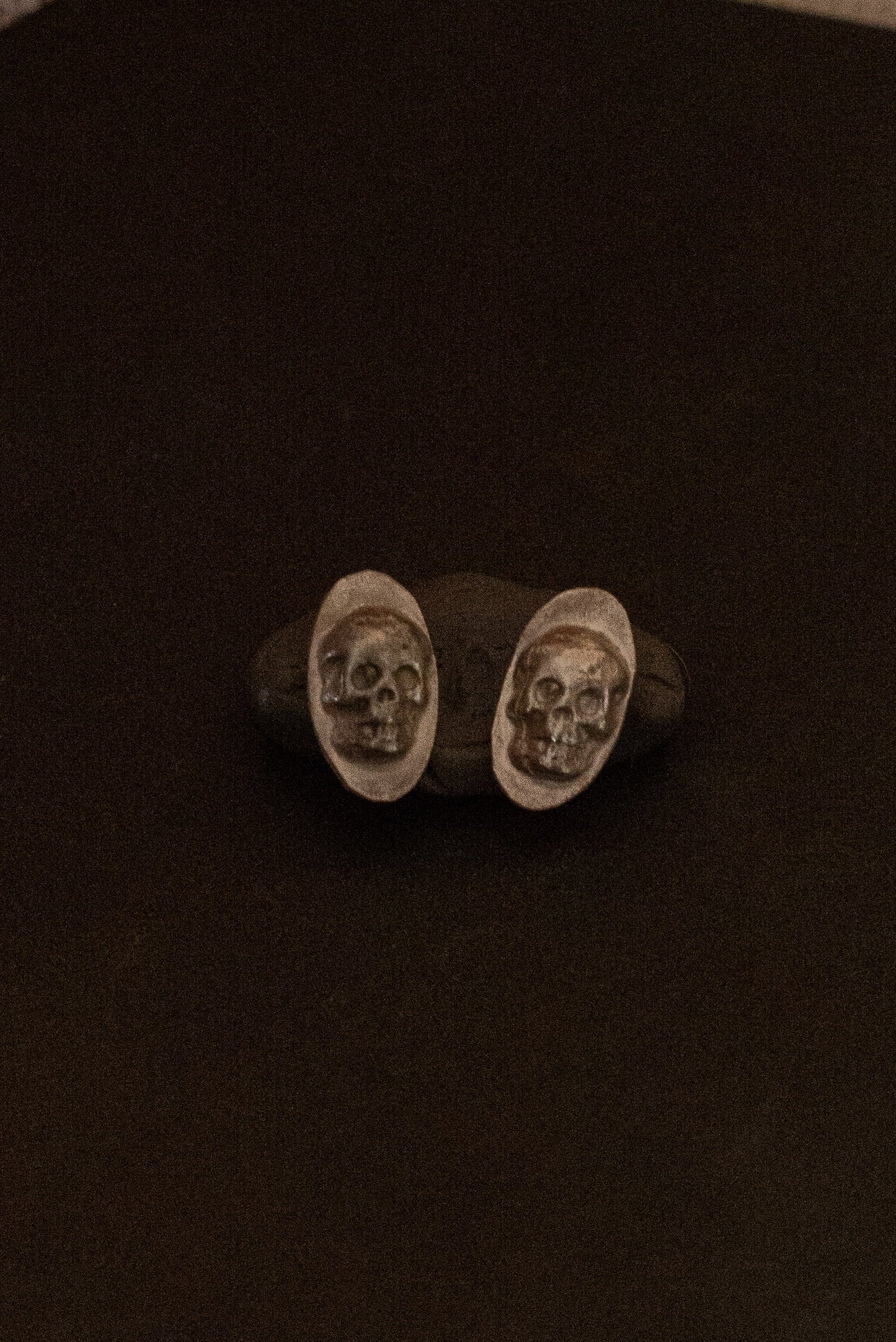 Oval Skully Stud Earrings